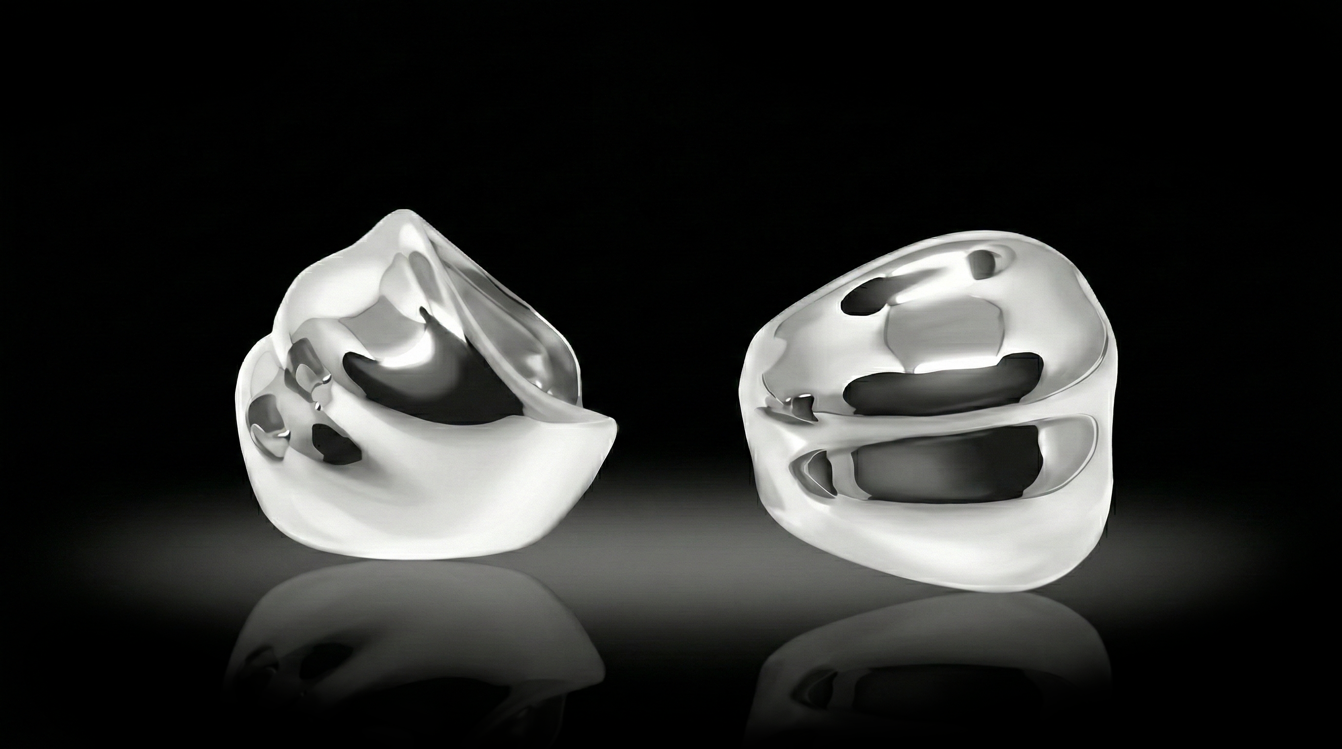 Panagiotis Lambrou Sculptural Silver Rings